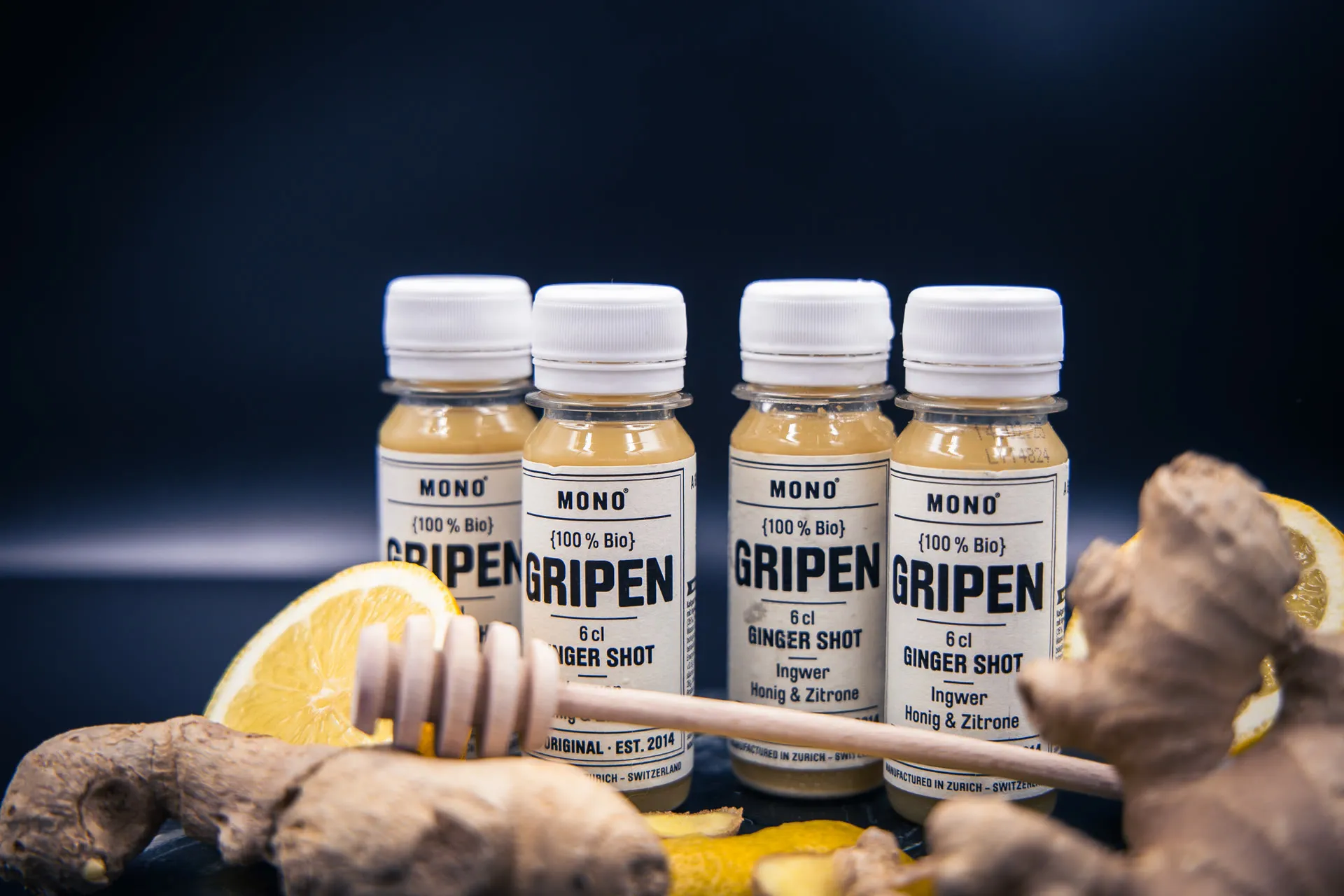 GRIPEN Mono Produktfotografie Ingwer Shot